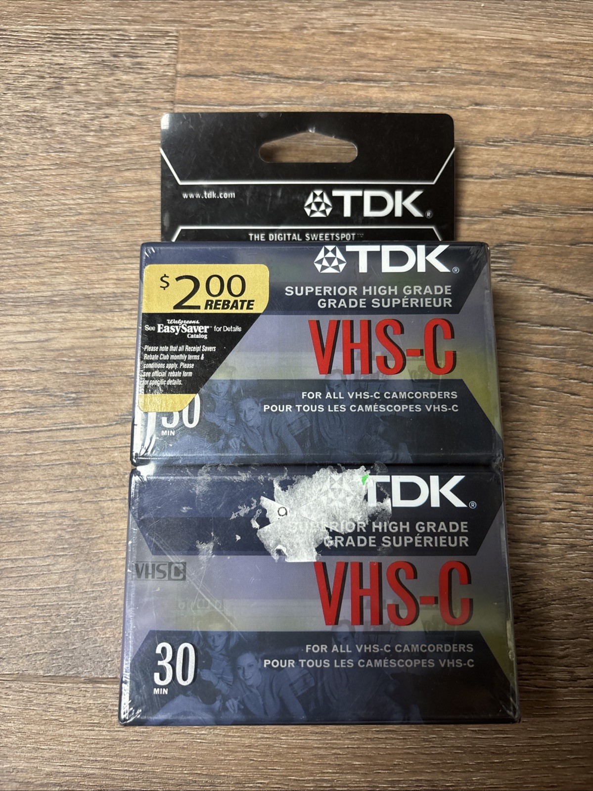 TDK VHS-C 30 Minute Superior High Grade VHS Tapes Pack of Two – NEW –