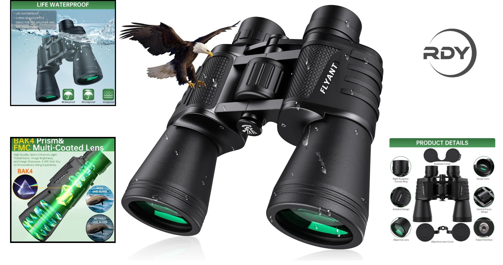 Compact and Lightweight 20×50 Binoculars with Low Light Vision for Adventurers