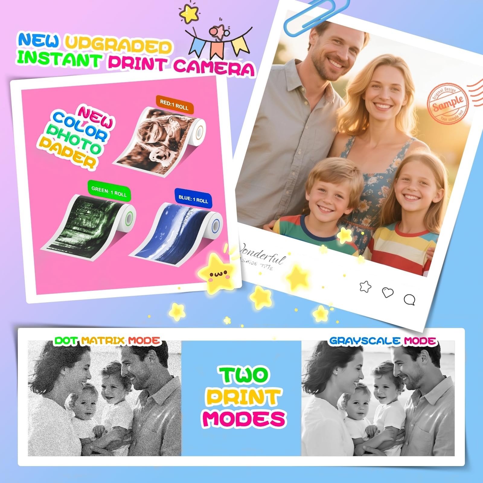 Instant Print for , Christmas Birthday Gifts for Girls Boys Age 3-15, 1080P S…