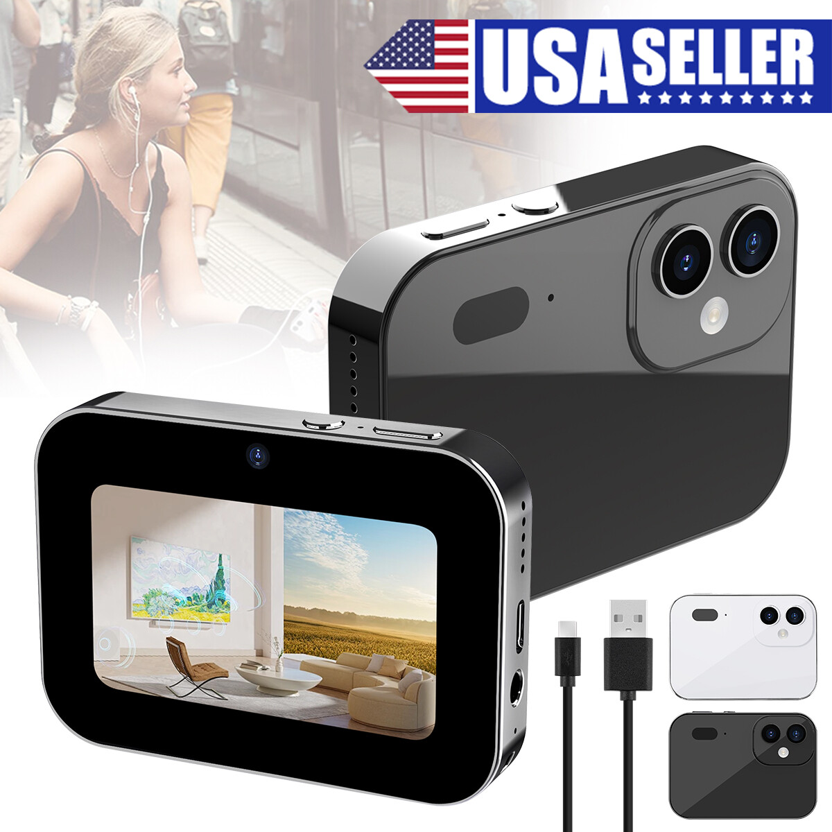 4K CCD Digital Camera 64MP Digital Flash Video Camera with Touch Screen 16X7225
