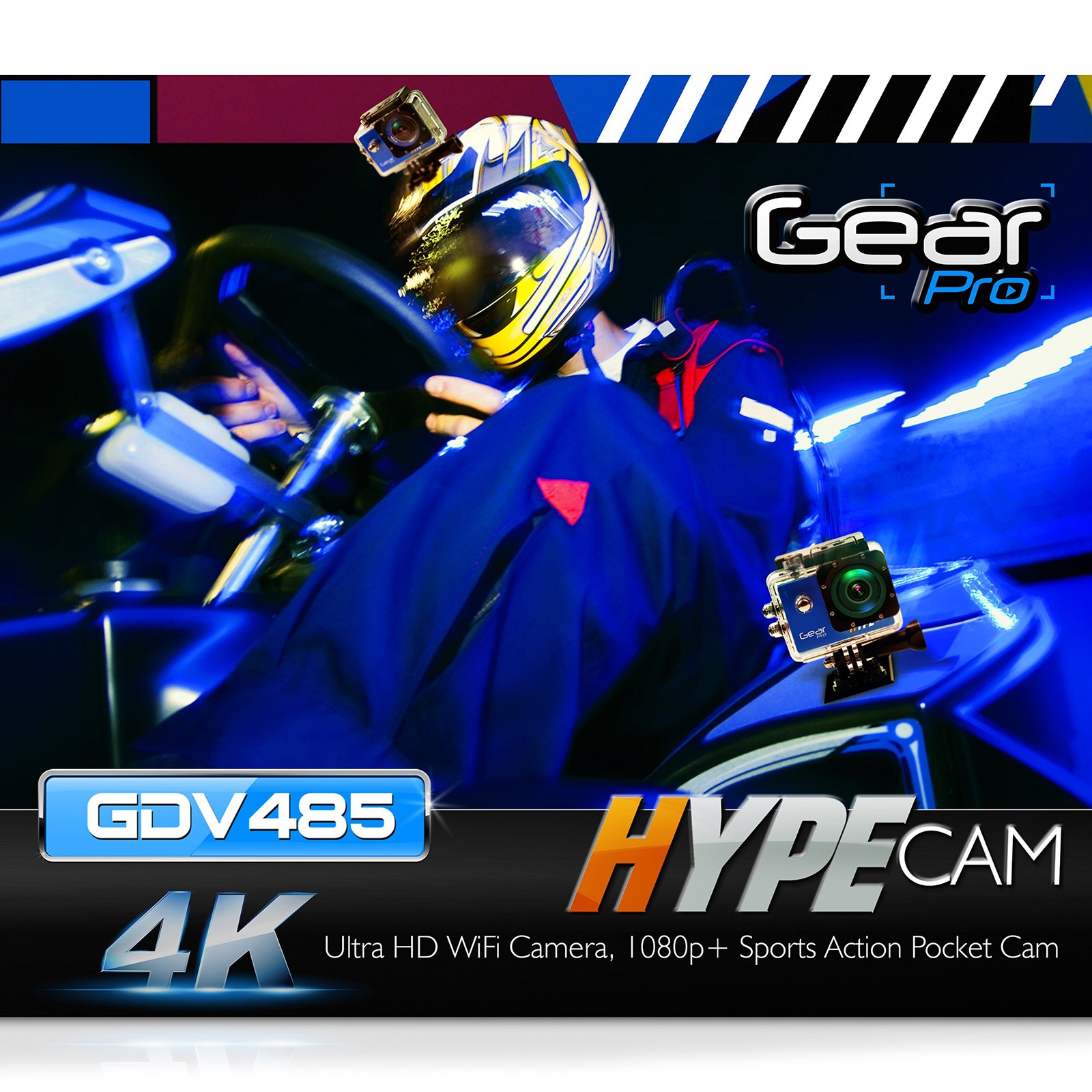 GDV485SL.01 4K 30fps Ultra HD Waterproof Sports Action with Wi-Fi Wireless Co…