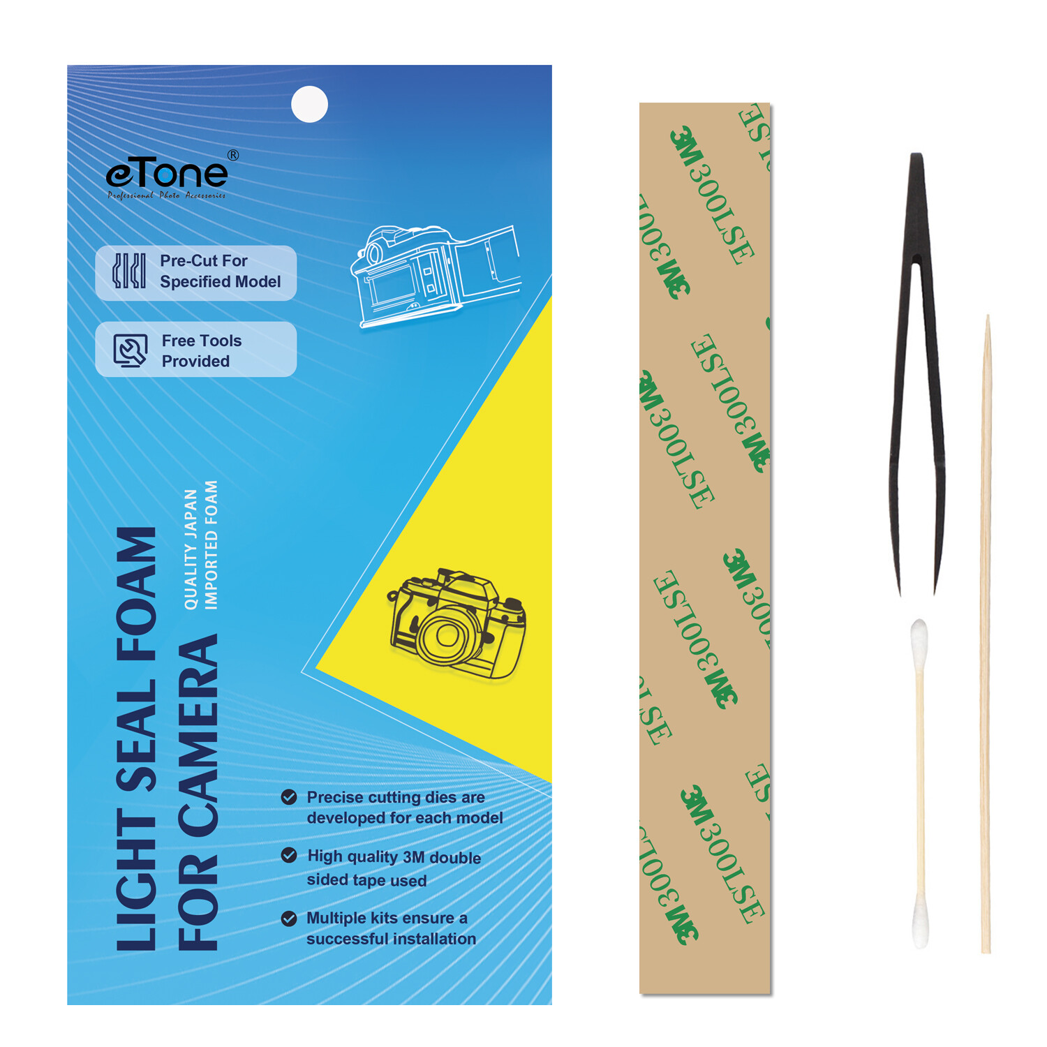 Pre-Cut Custom Light Seal Foam Sponge Adhesive Kits For Nikon F2 F2A F2AS Camera