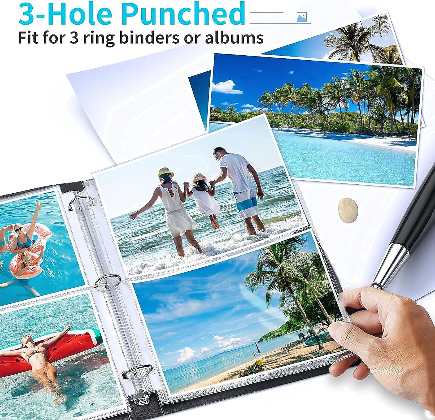 Fabmaker 30 Pack Photo Sleeves for 3 Ring Binder – (5X7, for 120 Photos), Archiv
