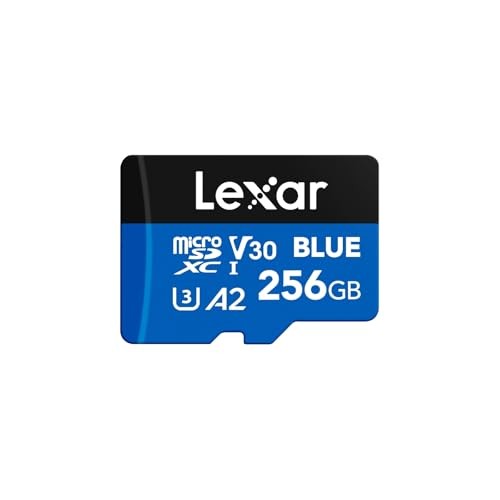 Blue Micro SD Card Up to 160MB/s, microSDXC UHS-I Memory Card with SD 256GB