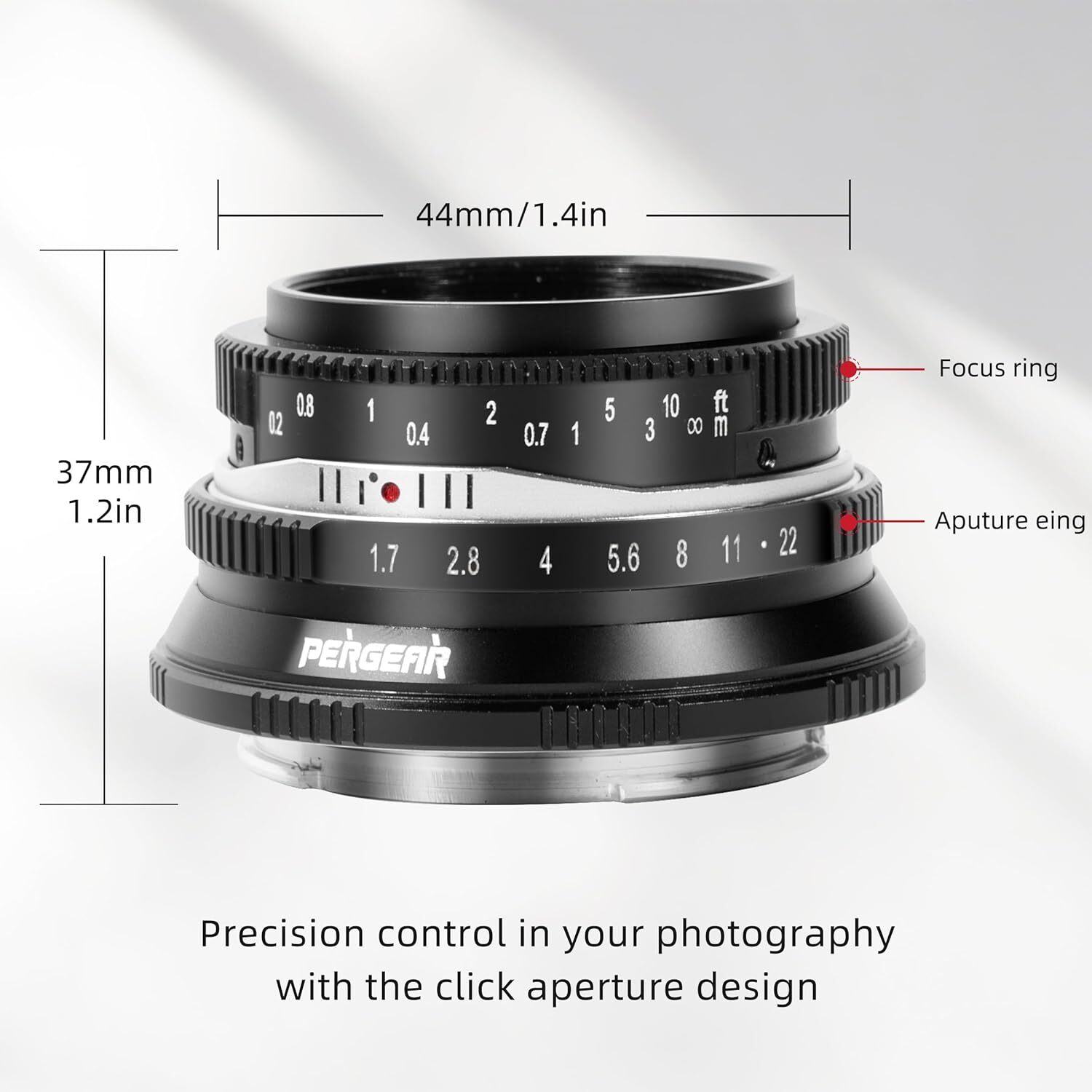 Pergear 25mm F1.7 Large Aperture Manual APS-C Fuji X Mount Lens (Black)