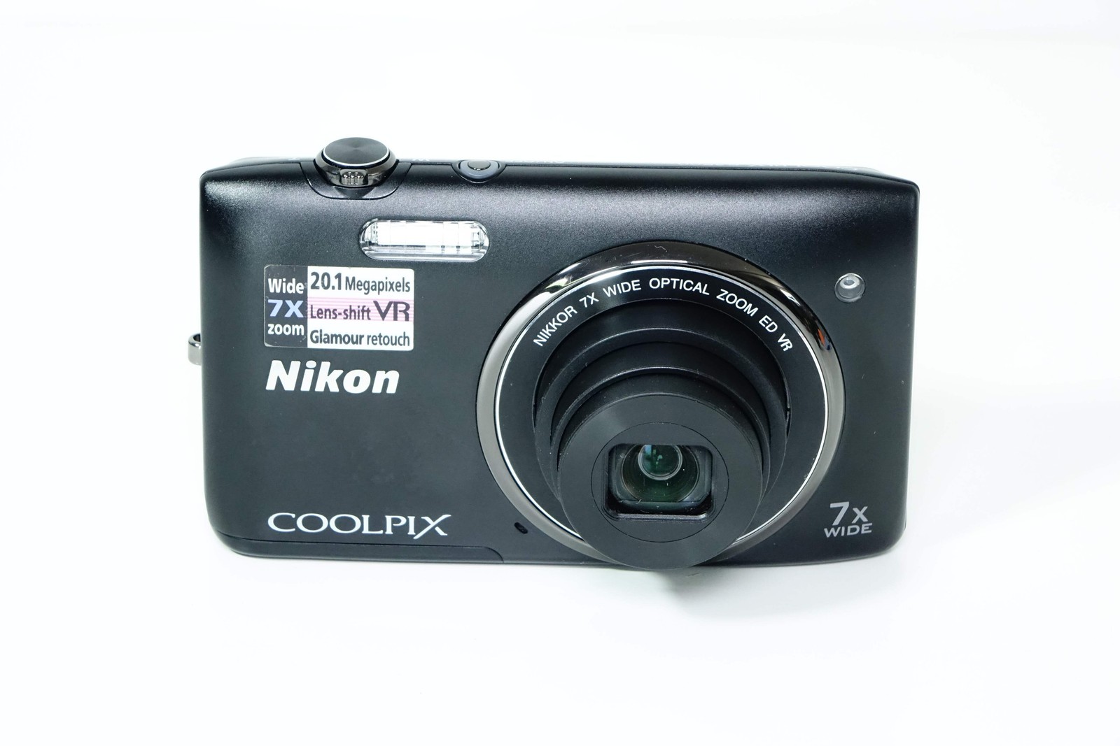Nikon Coolpix S3500 Black Compact 20.1MP + Case, 1GB SD – 12 MONTH WARRANTY