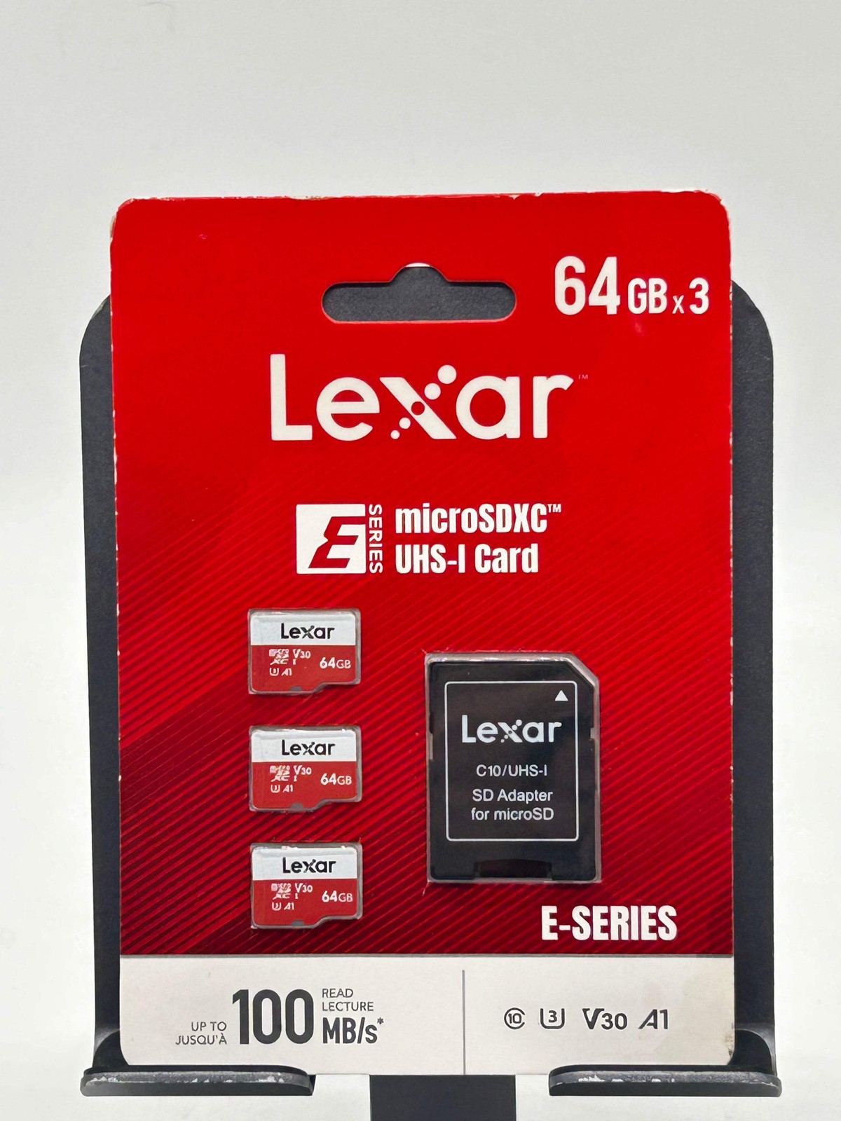 Lexar E Series microSDXC UHS-I 64GB — 3-Pack with SD Adapter | New Sealed