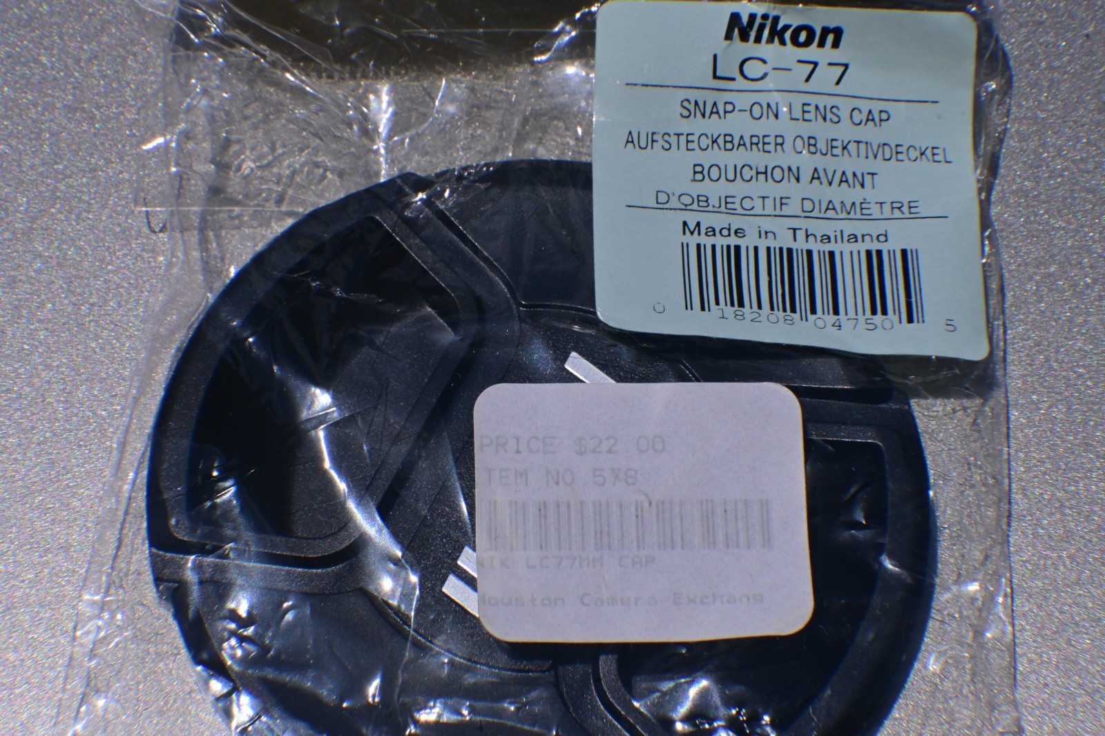 Nikon 77mm Snap-on Front Lens Cap LC-77 Snap-clips Fits 77 mm Lens Front