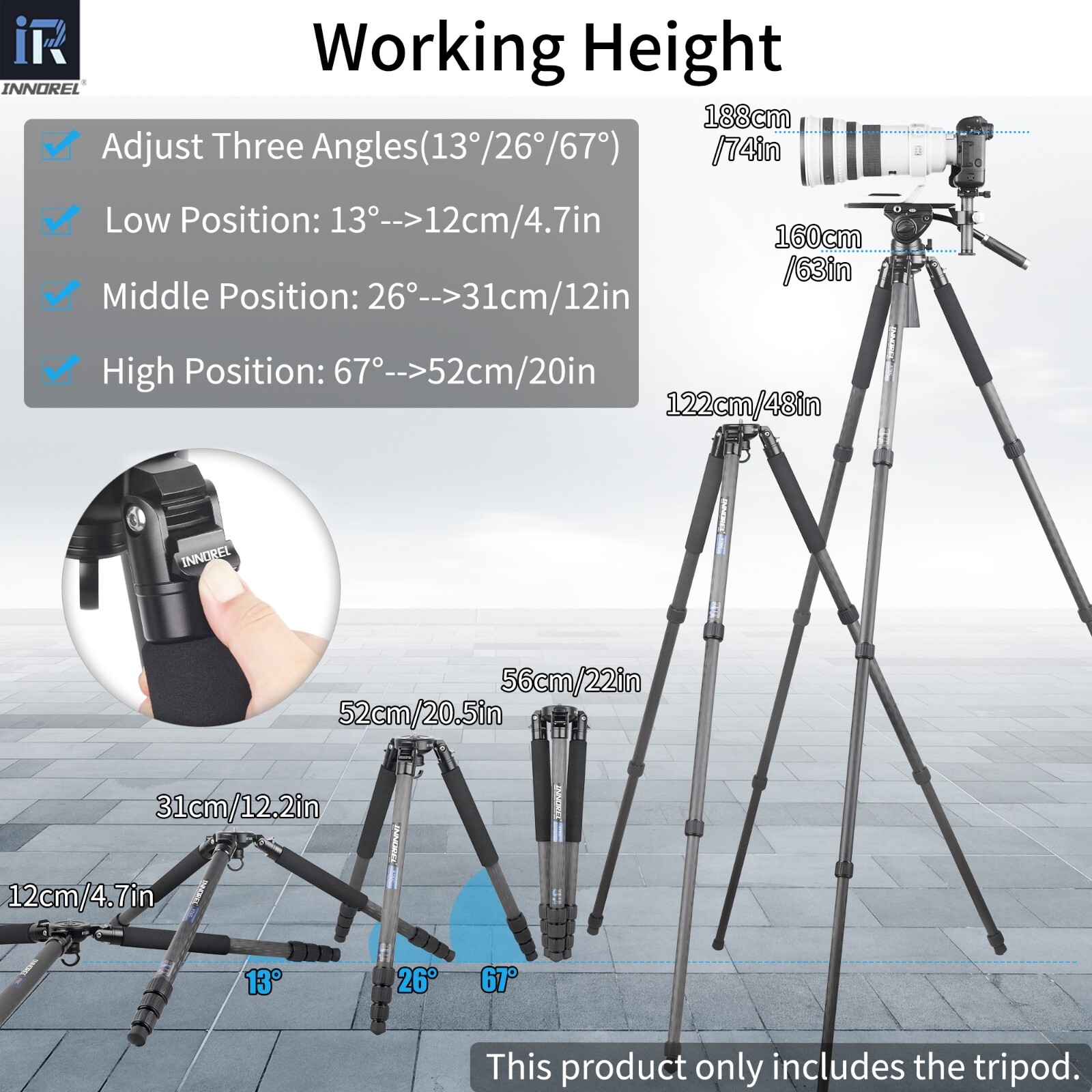 RT80C Carbon Fiber Tripod Professional Bowl Tripod Birdwatching Camera Stand