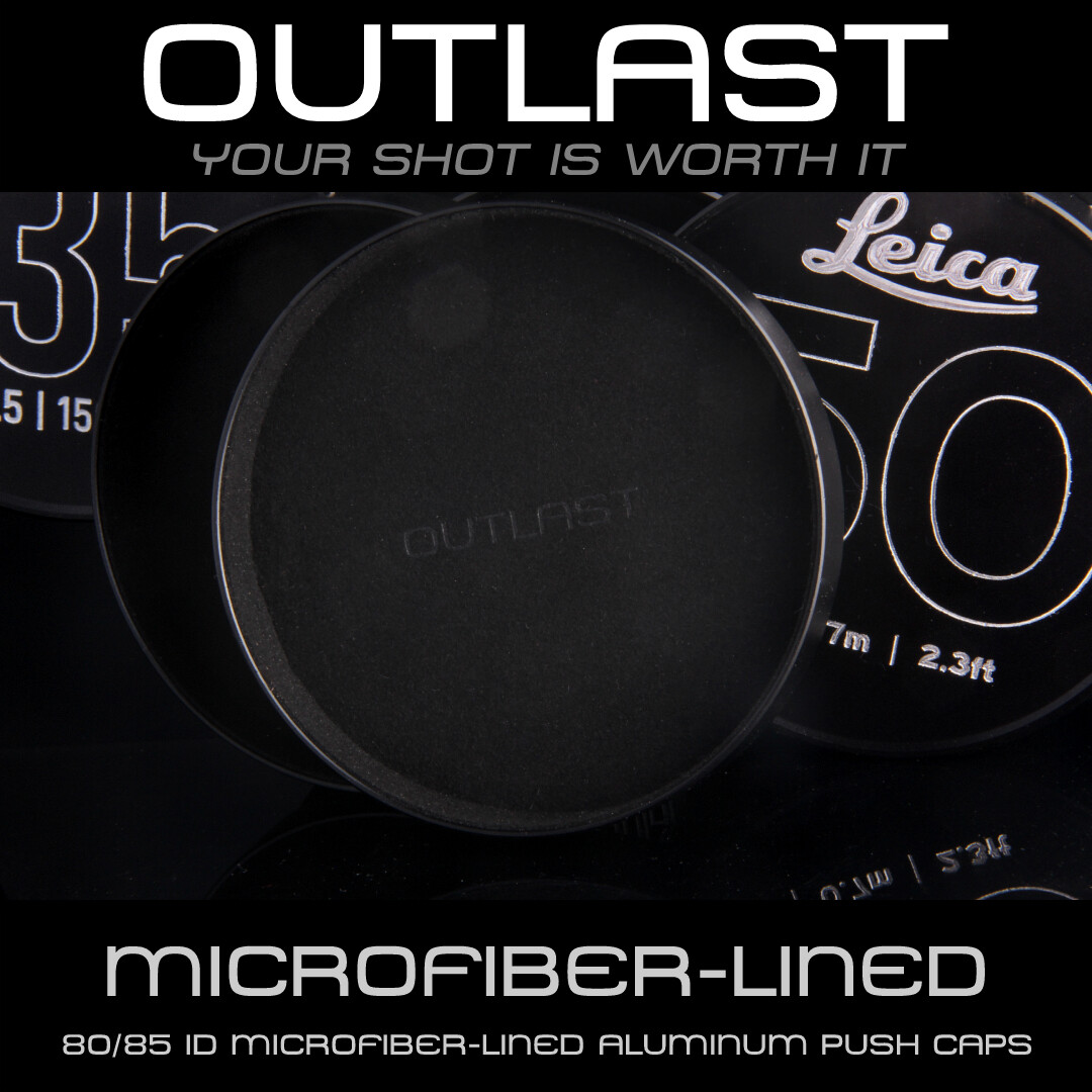 OUTLAST 80mm ID Aluminum Front Push Caps for 80mm OD Step-Up Ring w/ 77mm Thread