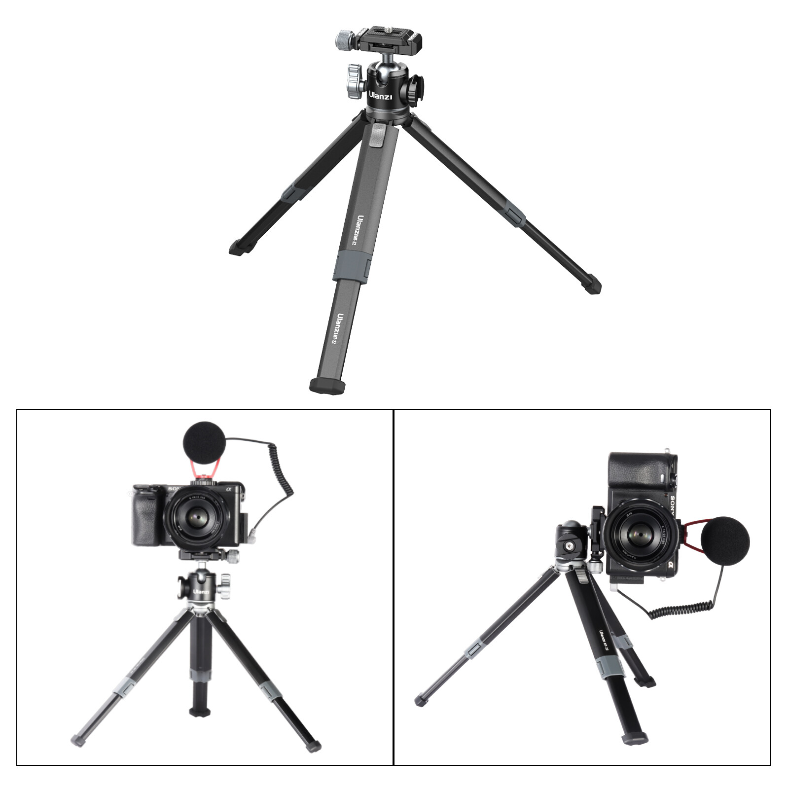 Ulanzi MT-24 Metal Table Tripod with Cold Shoe for DSLR Camera Phone