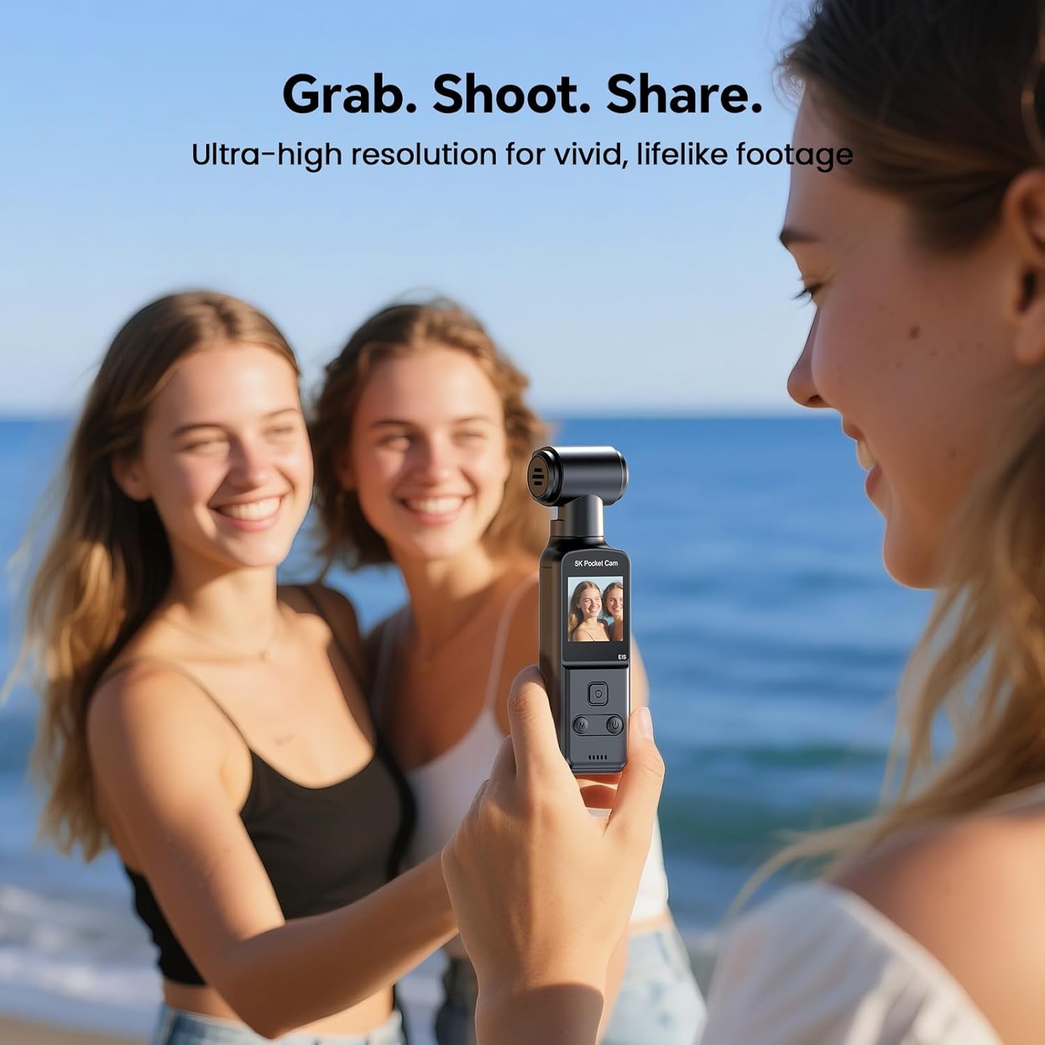 128GB Body Camera with Microphone Vlogging Camera 270° Rotating Stabilization