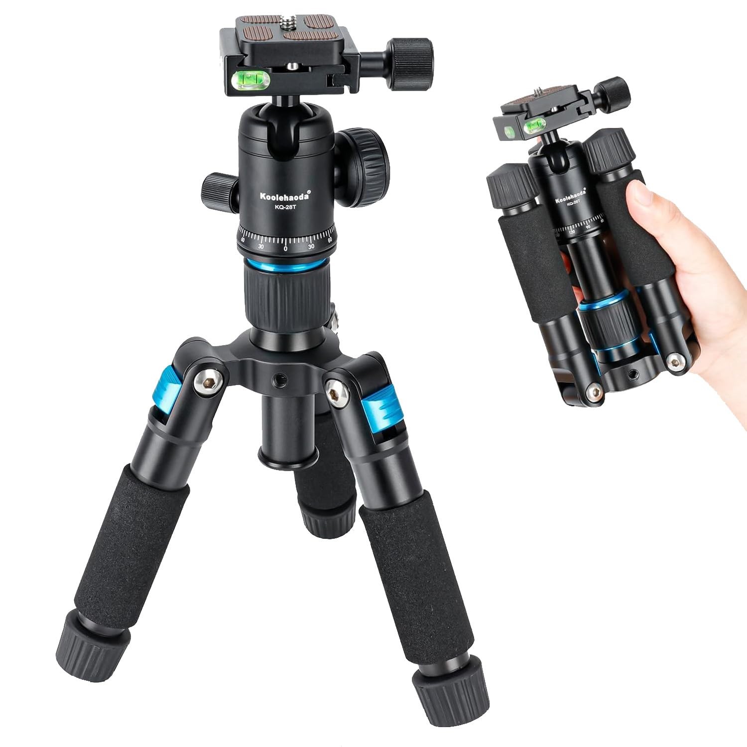 Koolehaoda Mini Desktop Tripod, 20″ Aluminum Portable Small Tripod with Blue