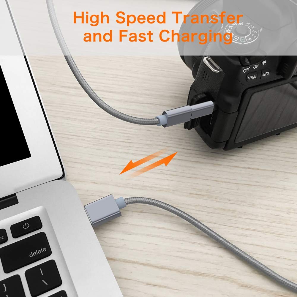 USB C to Mini 2.0 Adapter, (2-Pack)Type C Female Gray