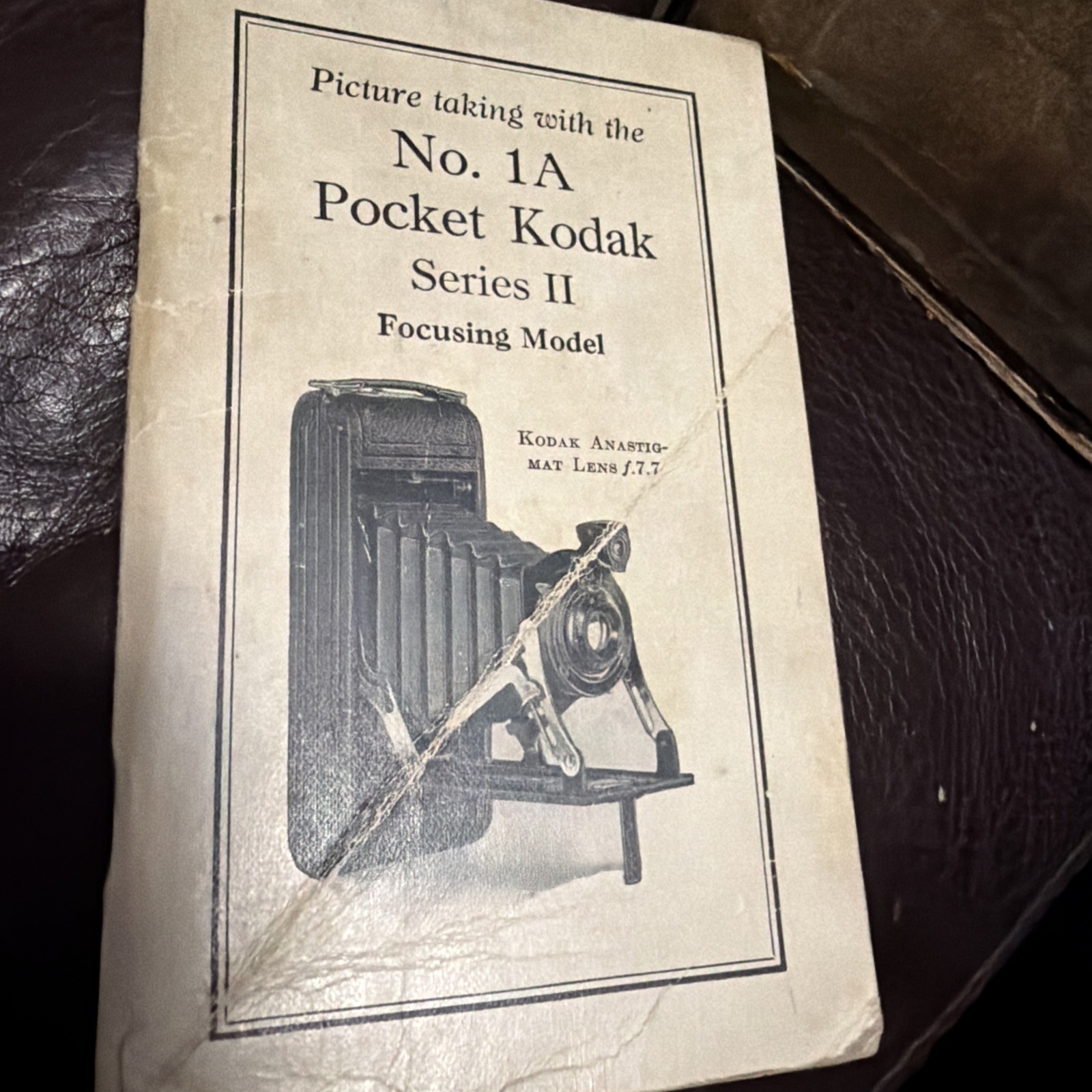 Antique Kodak No. 1A Pocket Camera Series II Focusing Model With Box & Manual