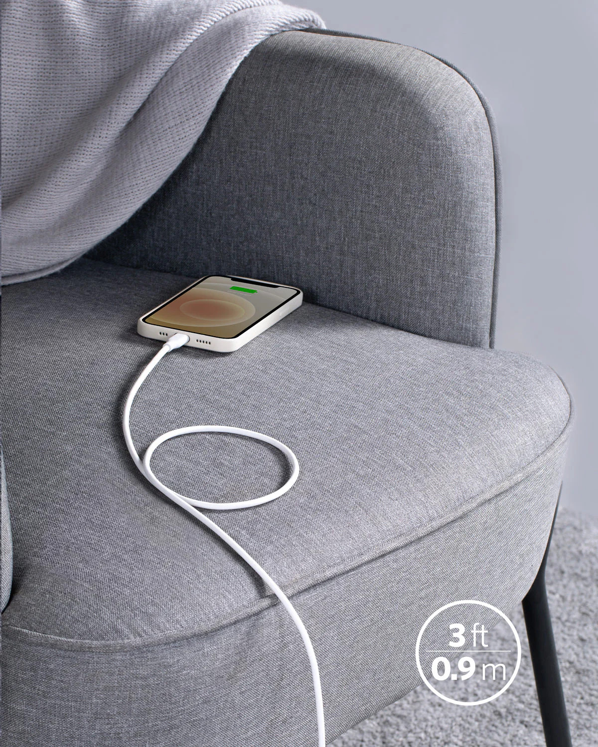 Anker b641/b USB-C to Lightning Cable (Flow, 3 ft Silicone)
