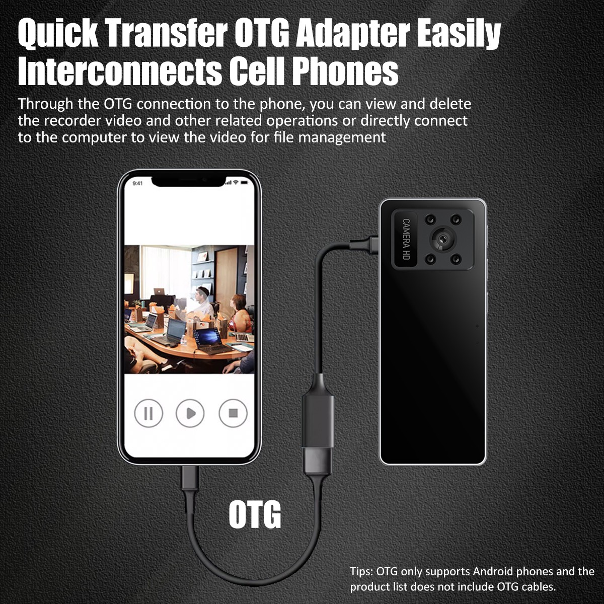2K HD Badge Camera Body-Worn Work Recorder with Built-in Wi-Fi Hotspot 1400 Mah