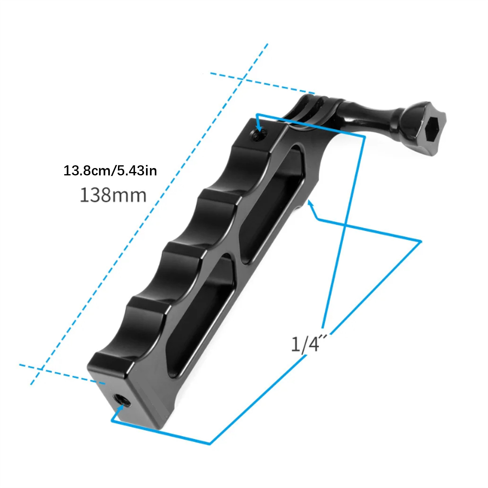 New 1 PC Black Aluminum Handle Selfies Stick Hand Grip Mount For GoPro Camera