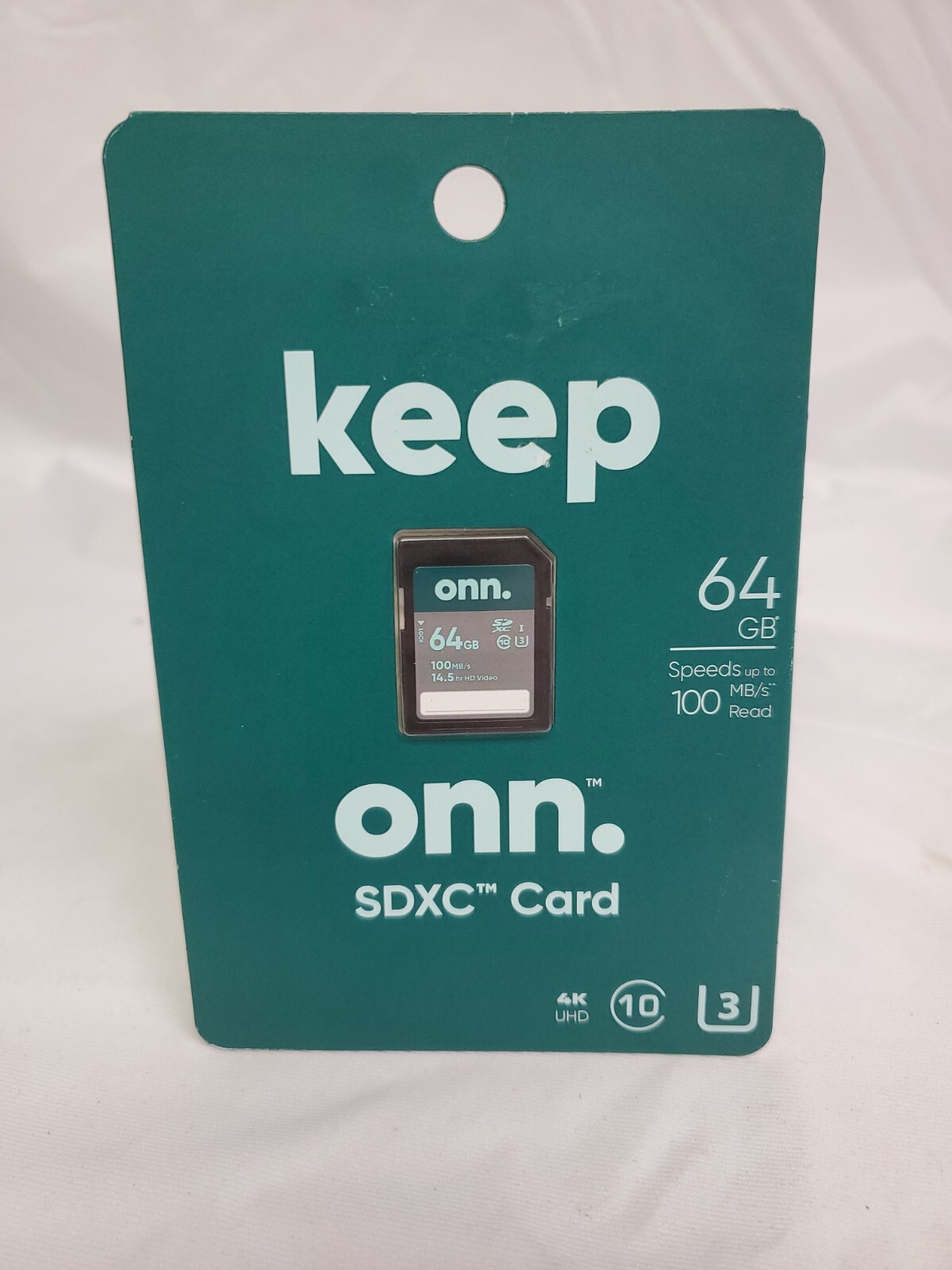 ONN 64GB Class 10 U3 SDXC Flash Memory Card 📦
