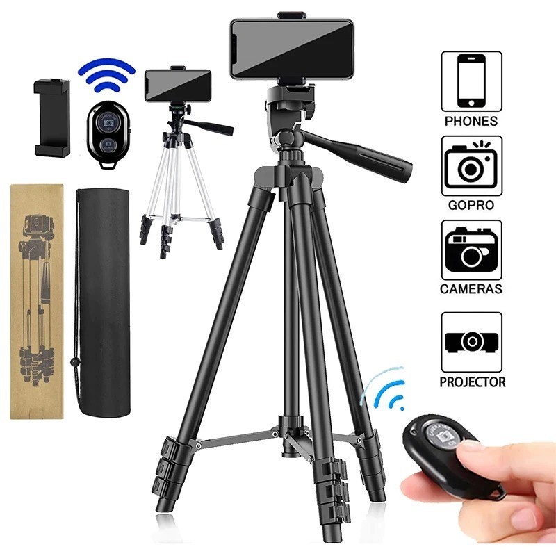 102cm Phone Tripod Stand with Bluetooth Remote for iPhone Android YouTube TikTok