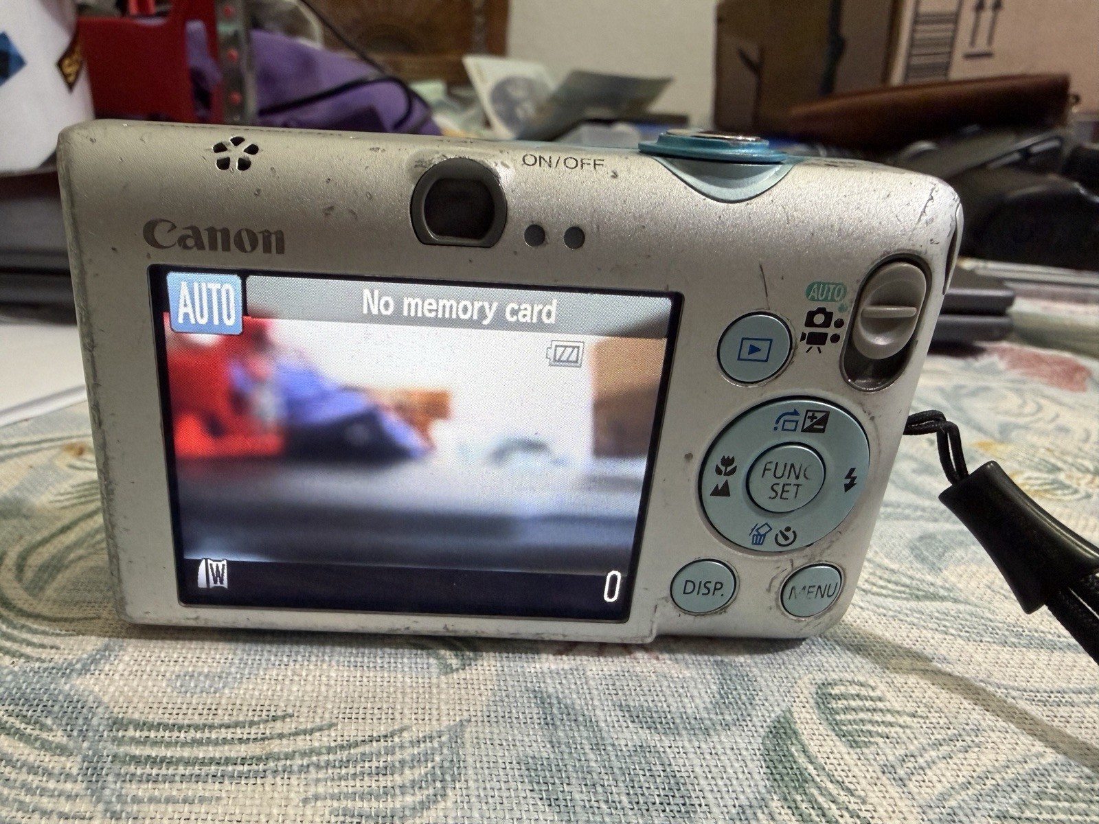Canon Powershot SD1200 IS Blue Digital Camera Elph 10.0 MP Heavy Wear No Battery