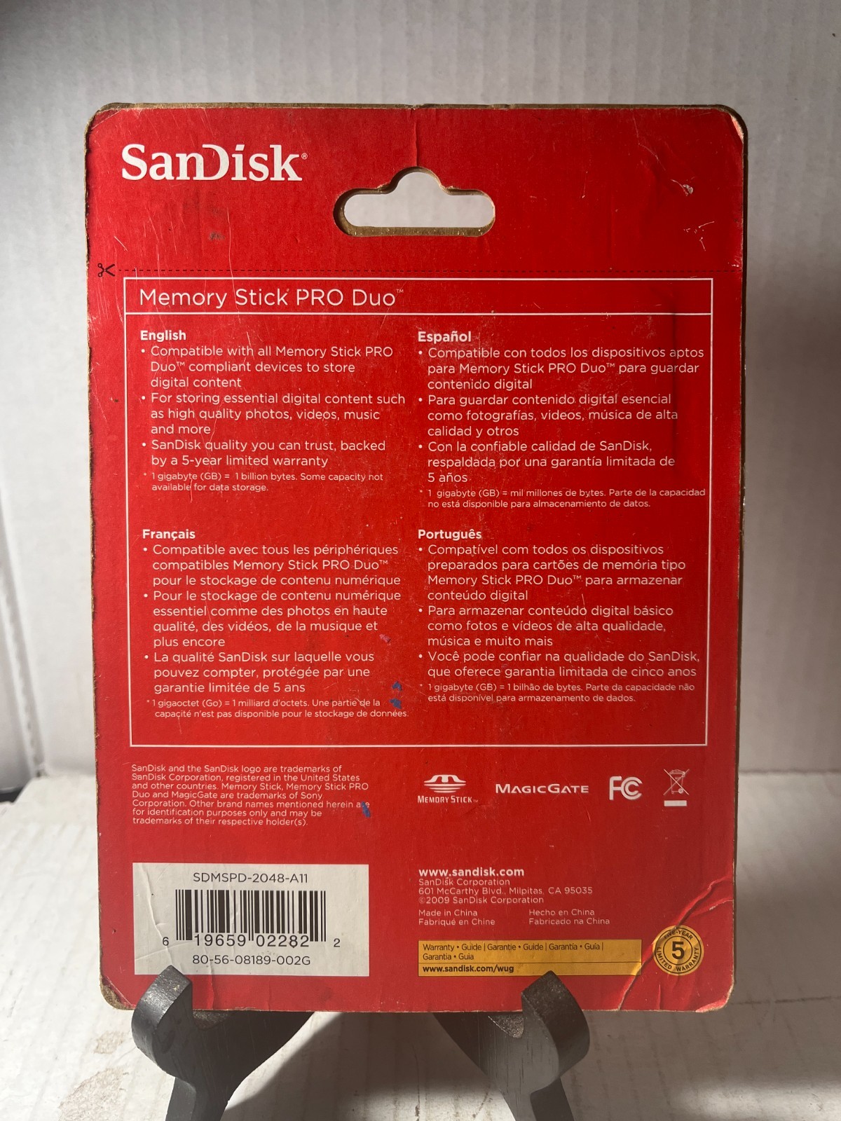 Sandisk Memory Stick Pro Duo 2GB & Adapter