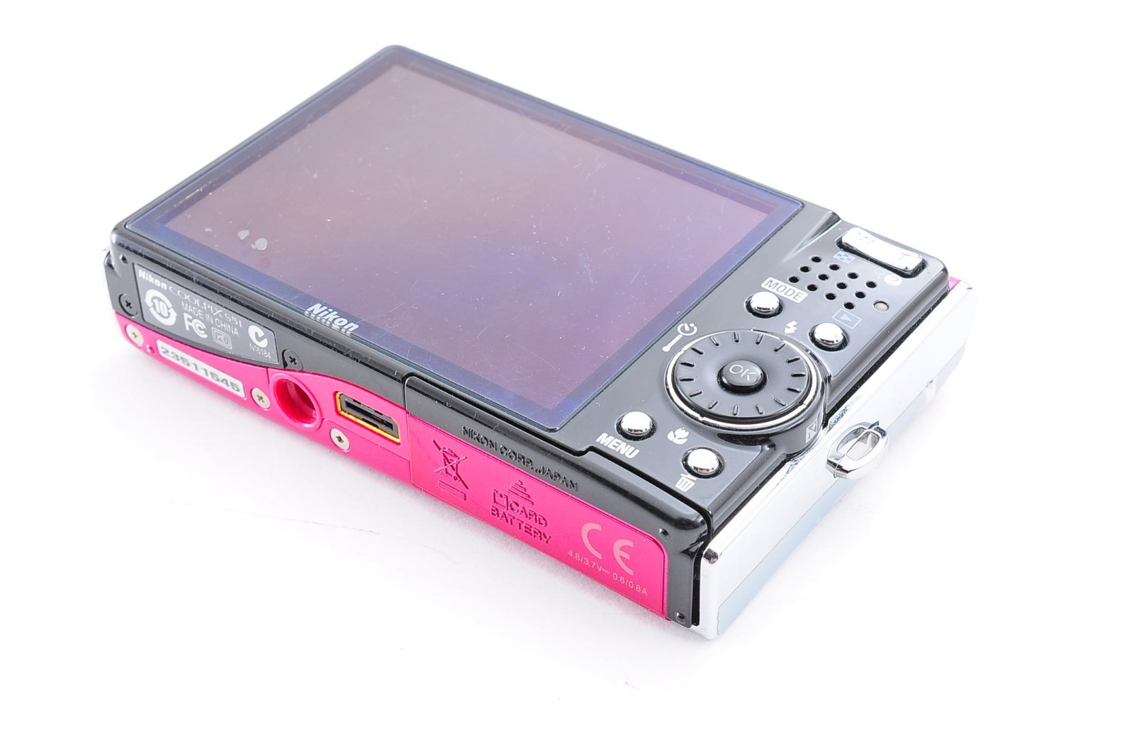 Nikon COOLPIX S51 Pink 8.1MP Digital Camera Tested Battery Charger Japan