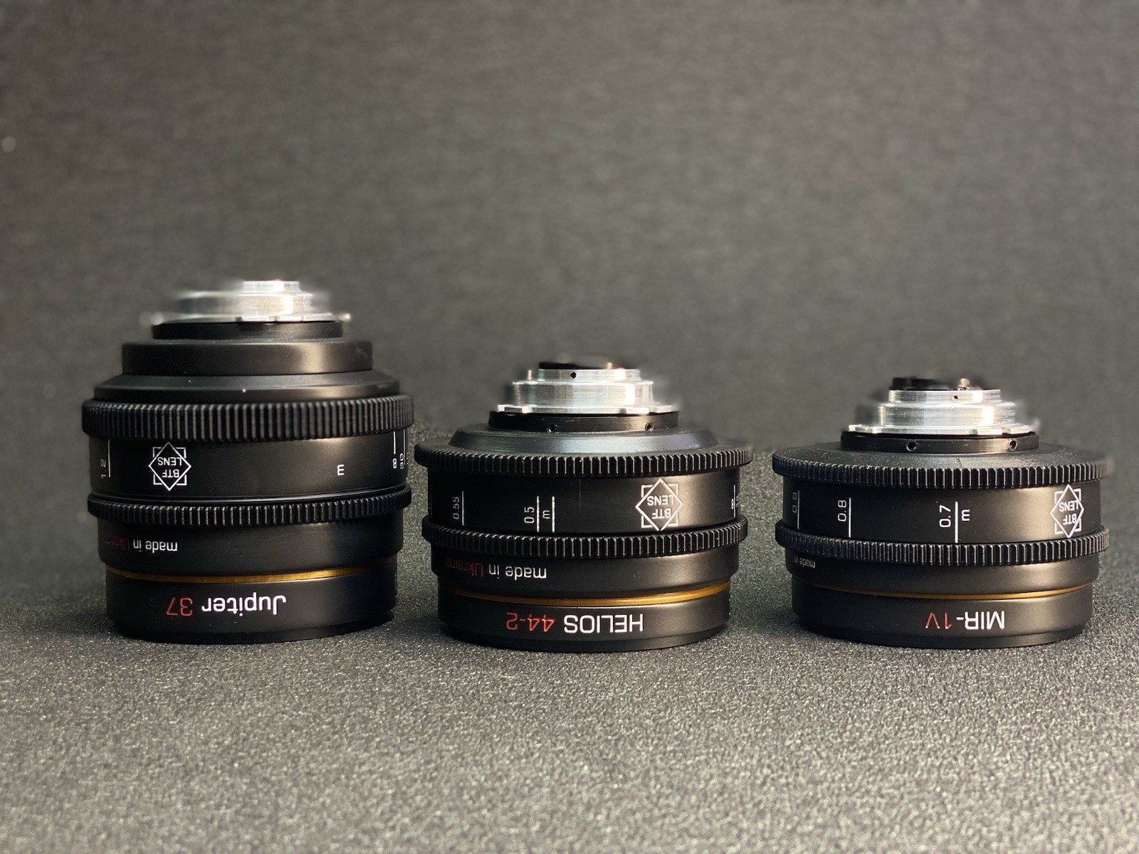 Arri PL SET Rehouse 37 58 135 Soviet HELIOS MIR JUPITER CINE Lenses BTF PL MOUNT