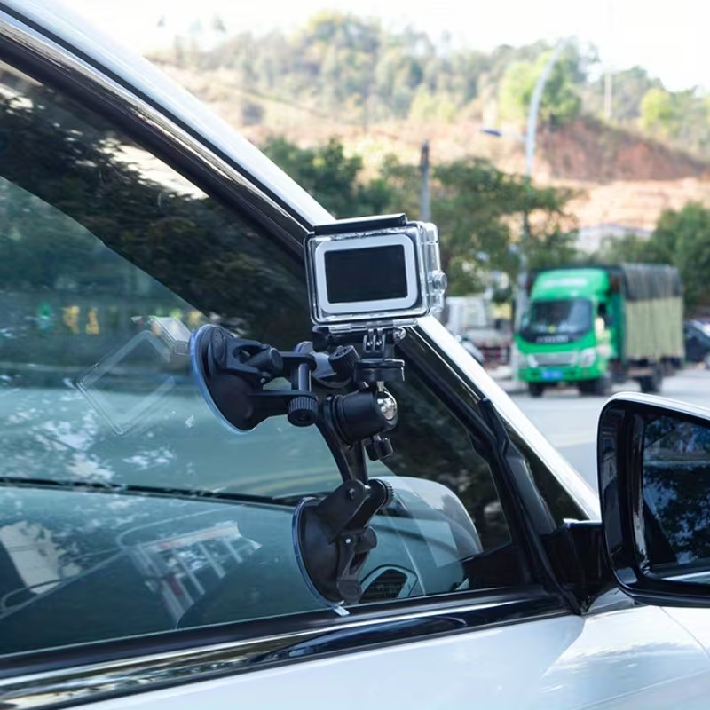 Triple Suction Cup Car Mount Tripod Window Glass Camera Mount Holder Ball Head