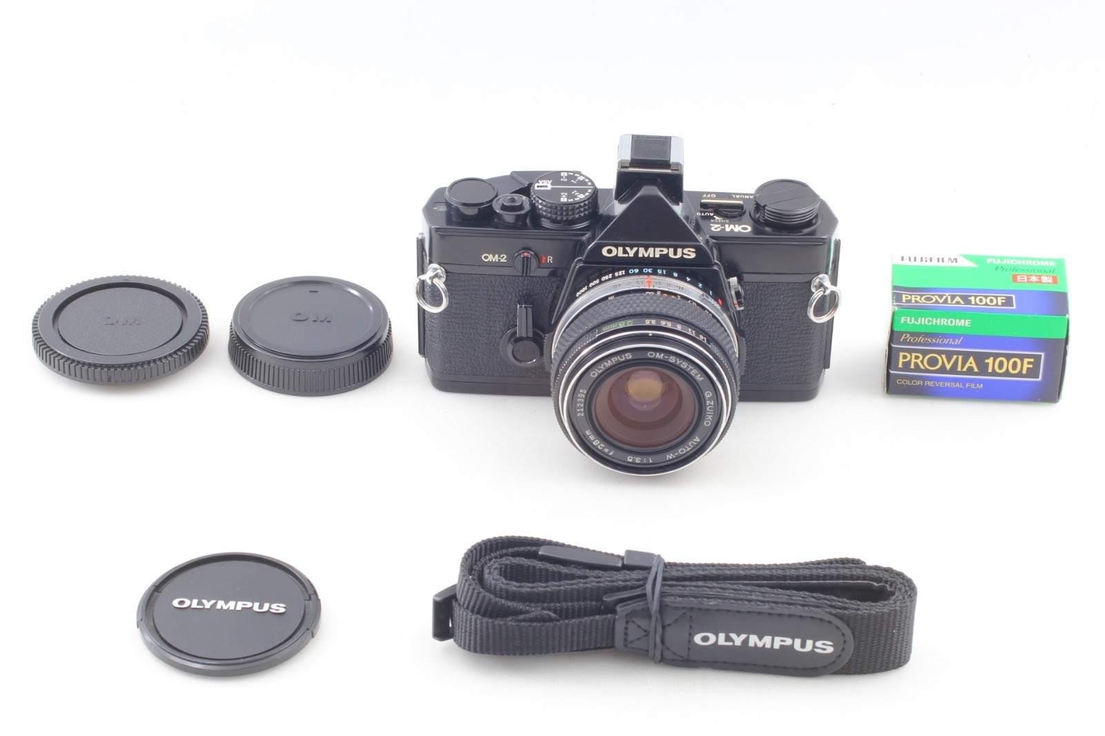 Prism Clear! 【Almost MINT】 Olympus OM-2 Black SLR Camera 28mm F3.5 From Japan