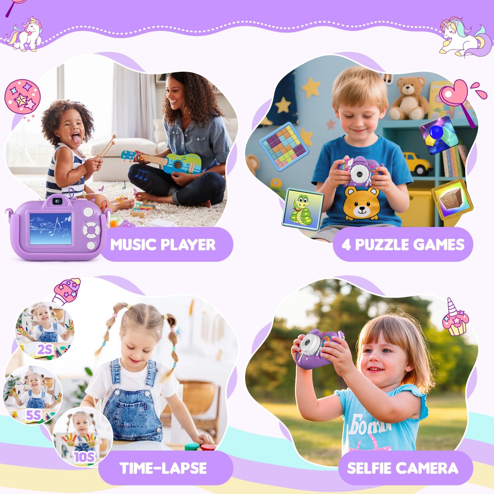 Kids Camera Toddler Toys for 3 4 5 6 7 8 Years Old Girls, 48MP HD Dual Lens S…