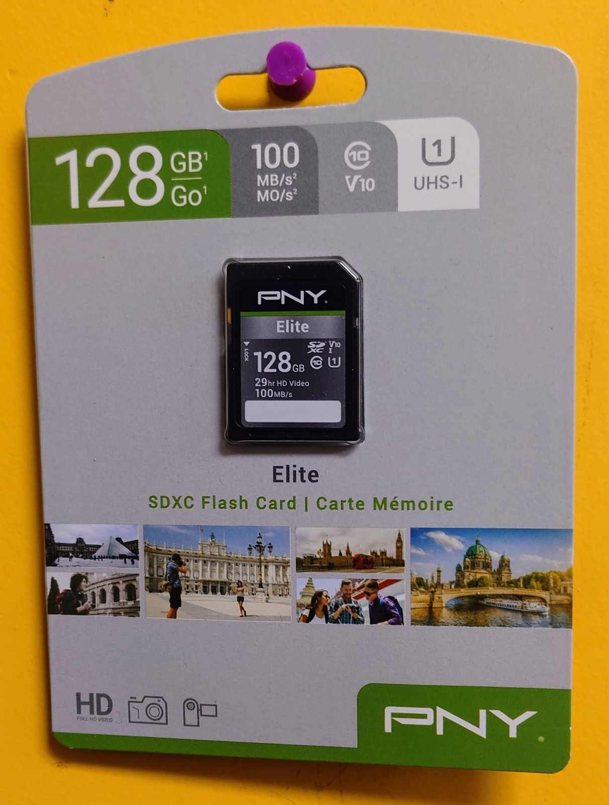 PNY 128 GB 100 MB/s UHS-I Elite SDXC Flash Card Full HD Video Sealed