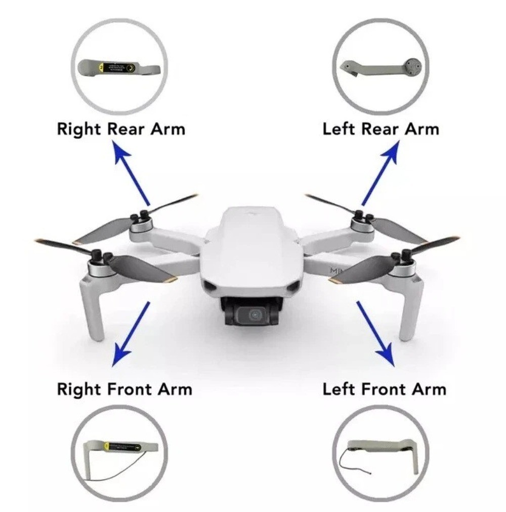 Genuine OEM DJI Mini 4K Drone Replace Front/Rear/Left/Right Motor Arm Parts