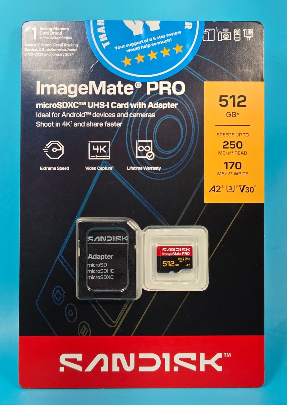 SanDisk 512GB ImageMate Pro microSDXC UHS-1 Memory Card SDSQXBJ-512G-AWGKA