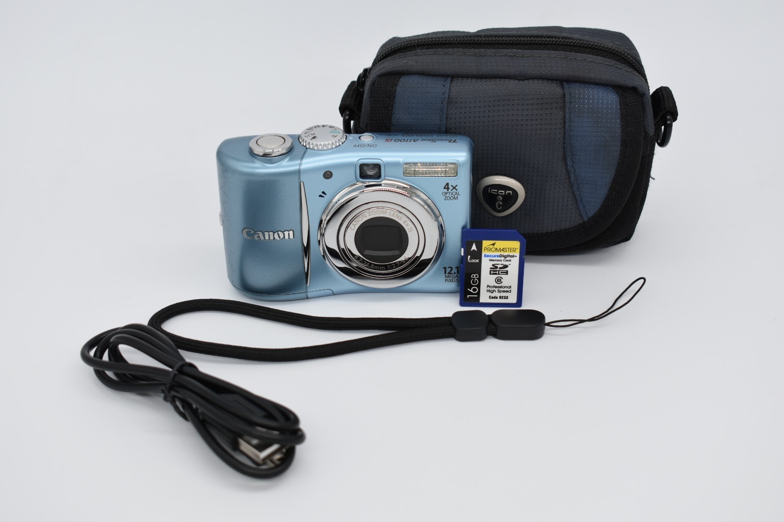 Canon PowerShot A1100 IS Sky Blue Digital Camera Rare Y2K Digicam – Tested Works