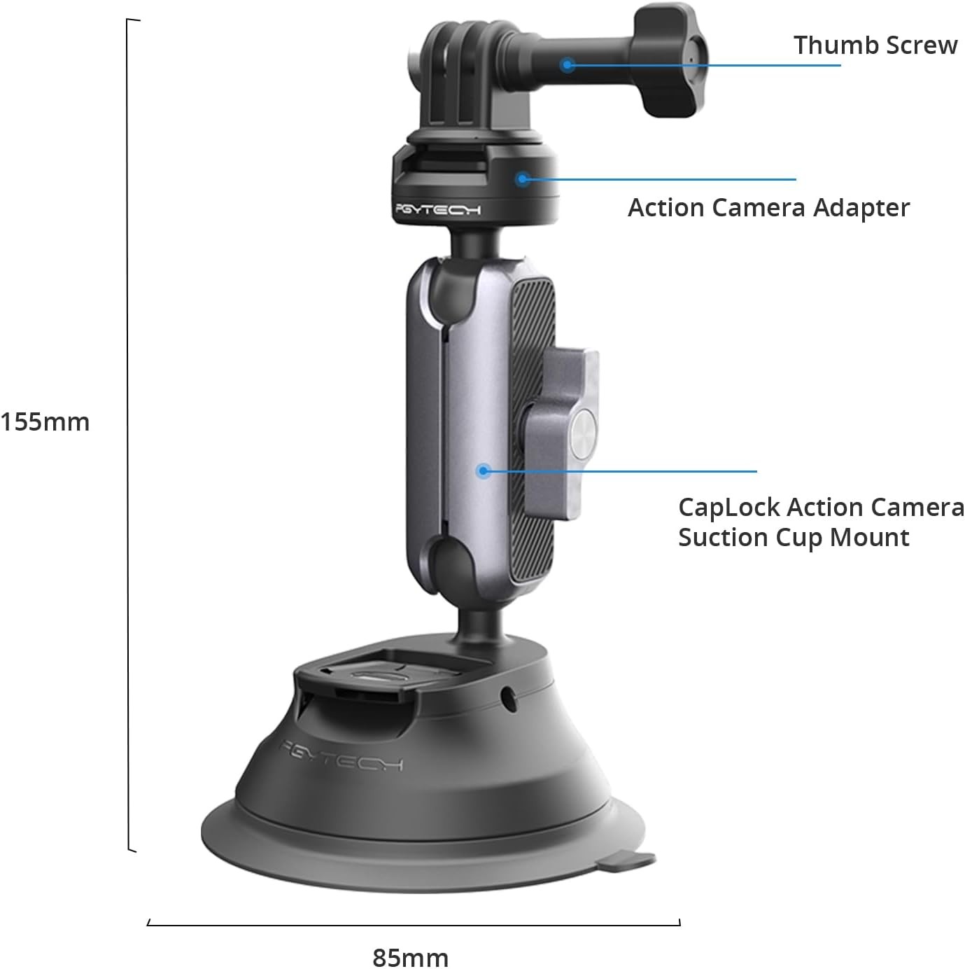 Camera Suction Cup Car Mount for DJI Osmo Action 6 Pocket 3 GoPro 12 Insta360 X5