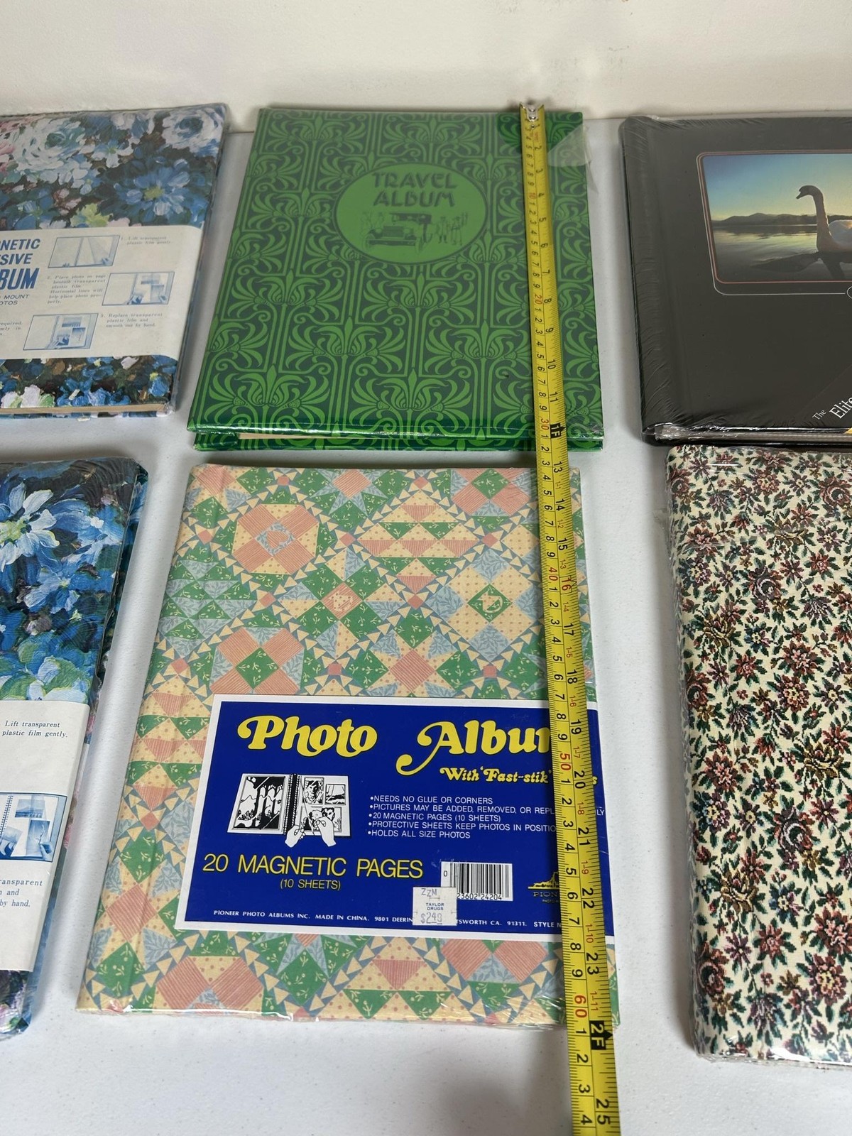 Vintage Photo Album Lot 6 Self-Adhesive Magnetic Floral Travel Kmart Sealed NOS