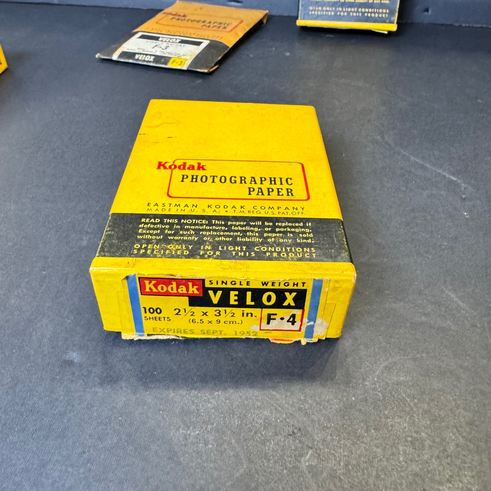 Vintage Kodak Velox Photographic Paper Lot 1950s Single Weight F-1 F-2 F-3 F-4