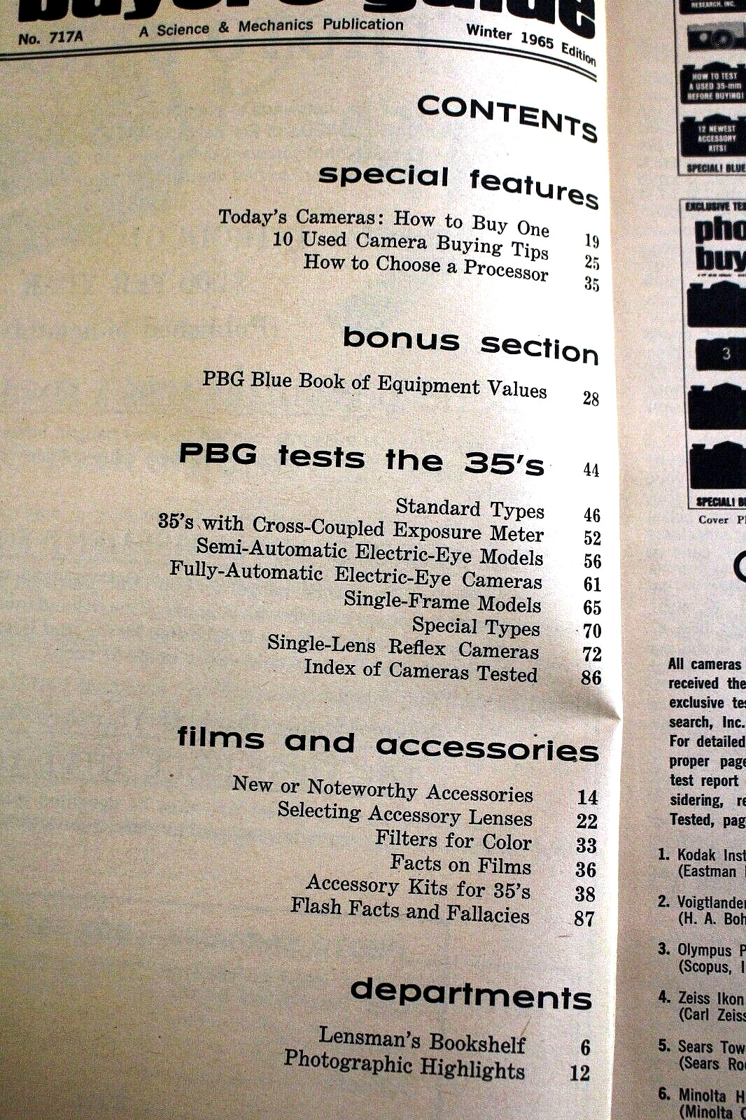 2 VINTAGE PHOTOGRAPHY BUYER’S GUIDES, Fall/Winter 1966 & Winter 1965, Tests!