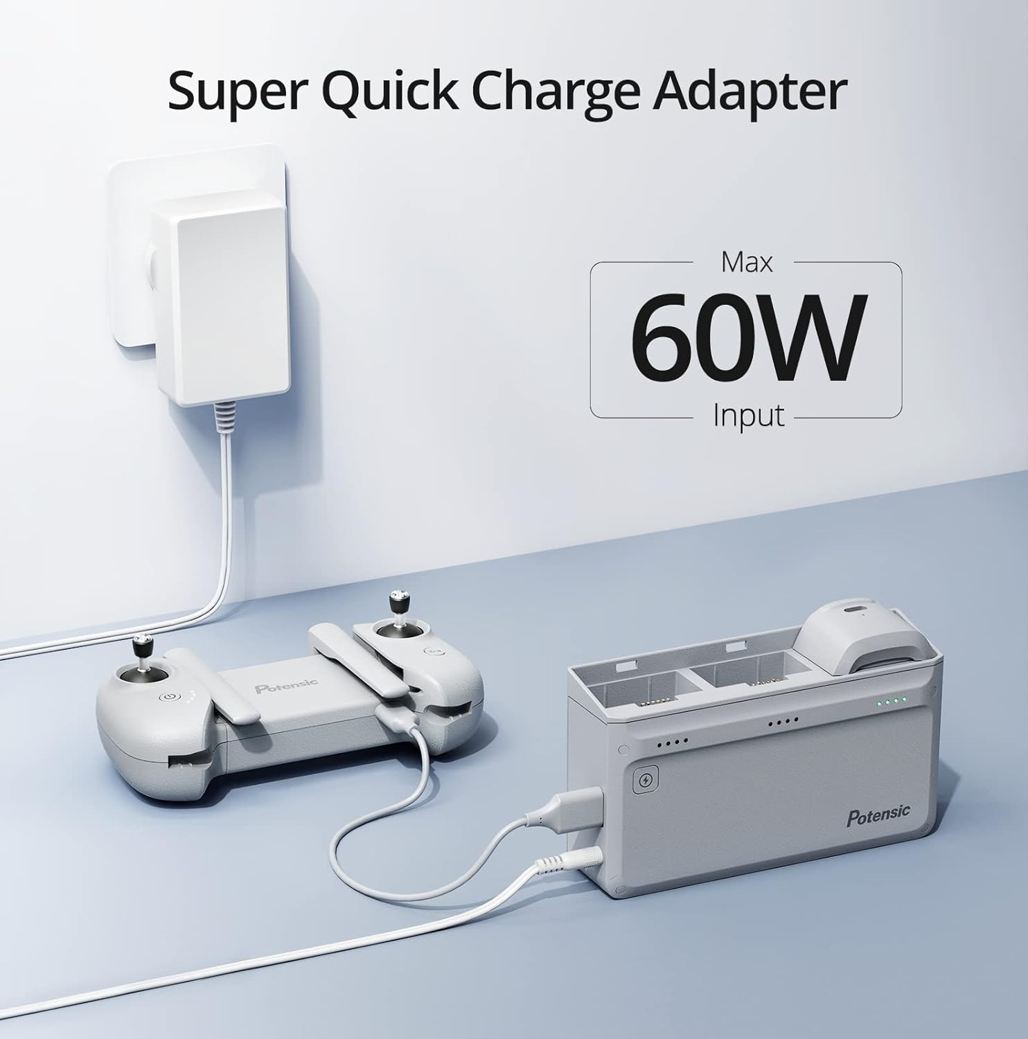Atom SE Parallel Charging Hub, Smart Battery and Super Quick Charge Adapter Pack