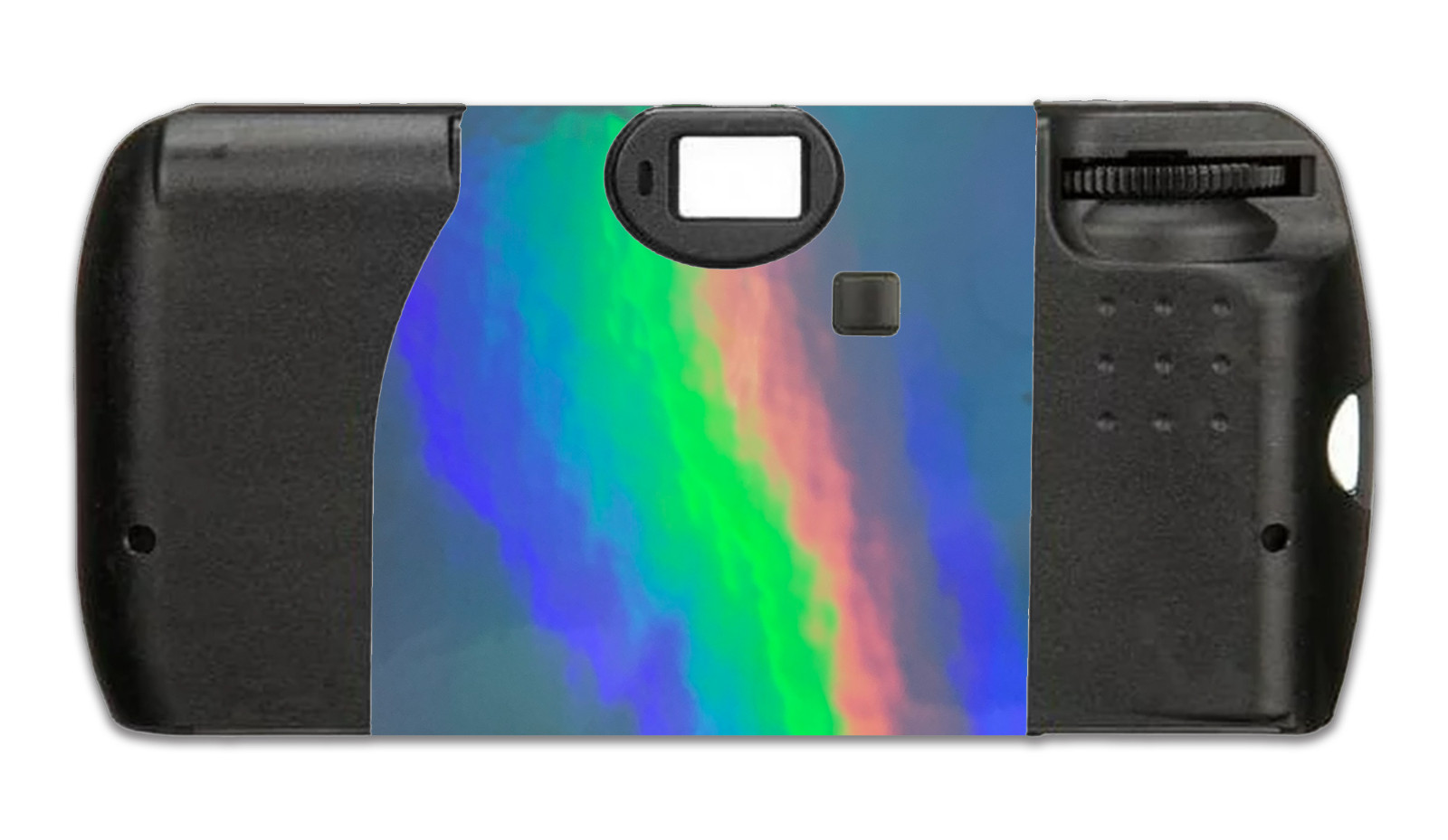 10 Holographic Rainbow Sky Blue Single Use Disposable Cameras, SL56030-10pk