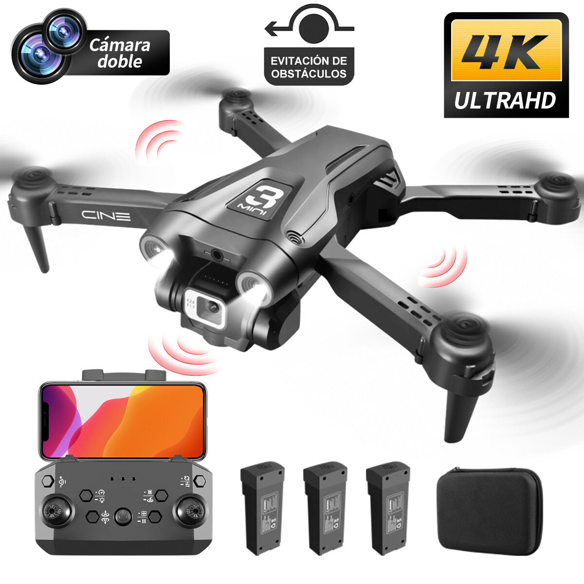 DEERC D96 Drone with 4K UHD Dual Camera Foldable Quadcopter Obstacle Avoidance v