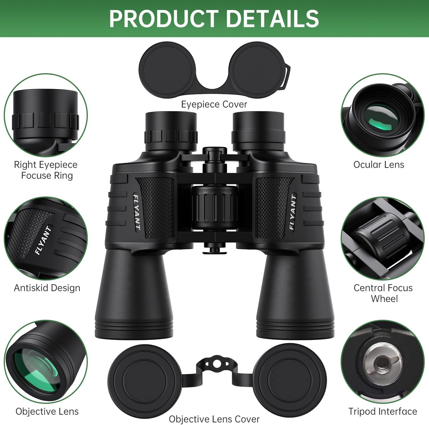 Binoculars 20×50 Compact Waterproof for Stargazing