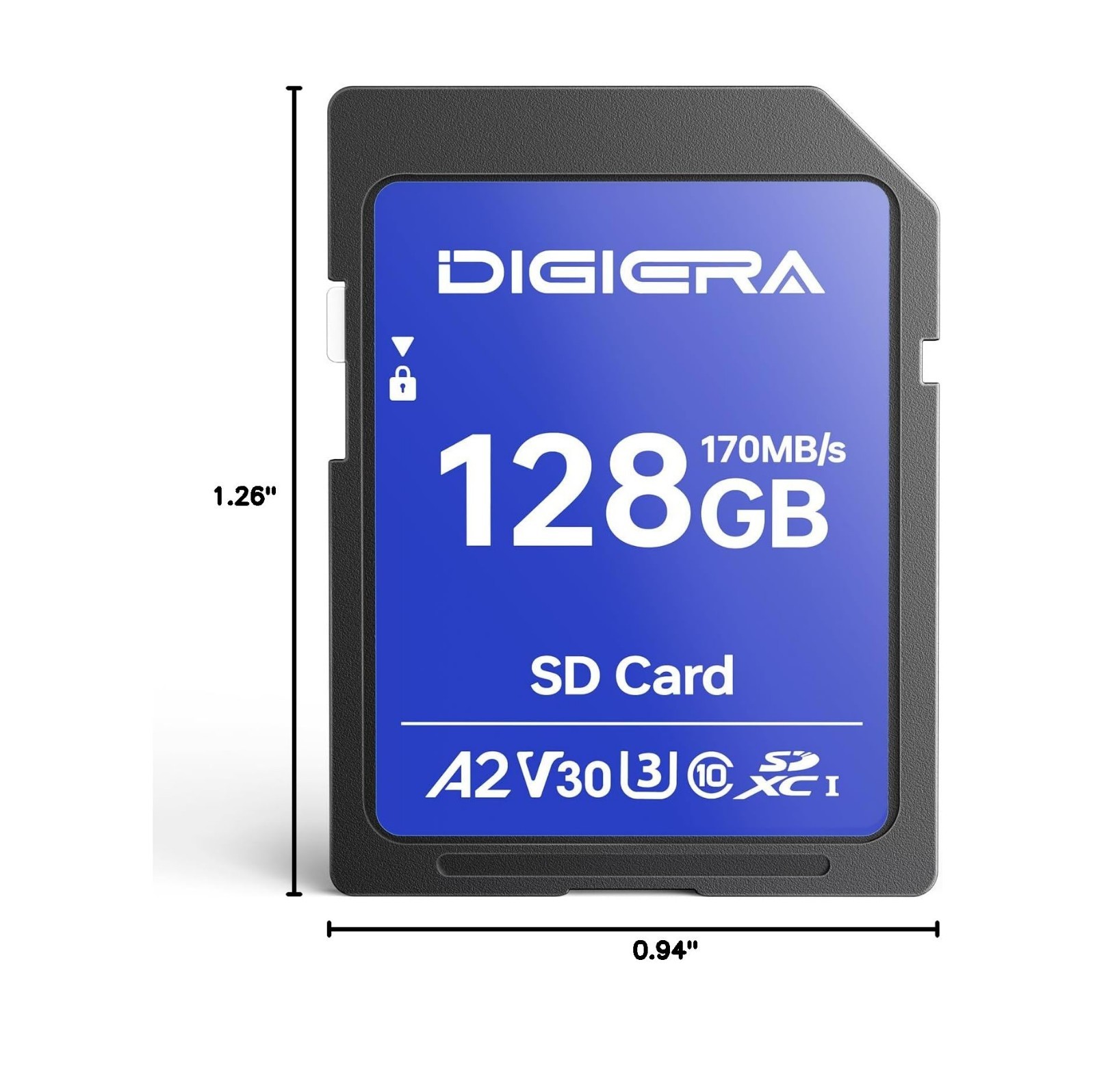 128GB SDXC UHS-I Memory Card – 170MB/s, C10, U3, V30, 4K UHD for Cameras & More