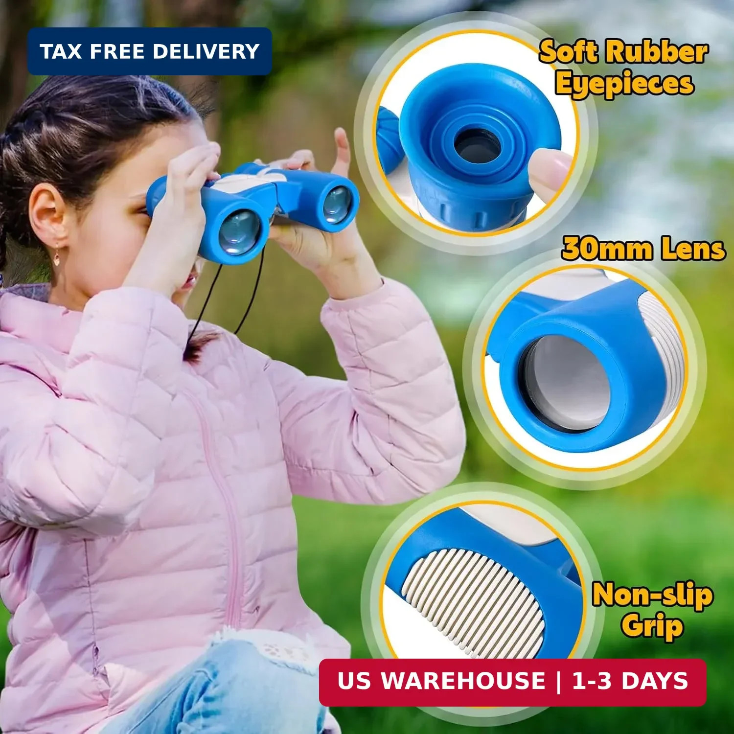 Binoculars for Kids, Kids Binoculars for Ages 3-12 Boys Girls, Outdoor, Blue