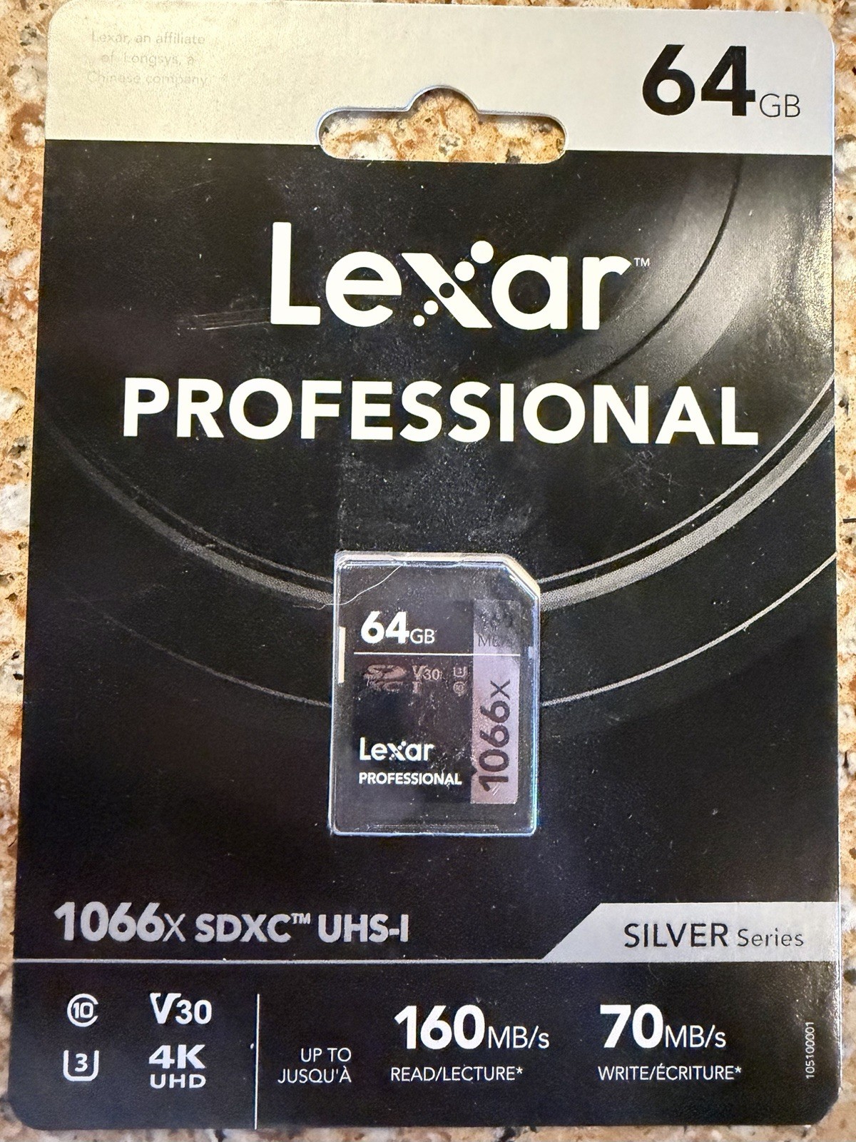 Lexar Professional Silver Series 64GB SDXC UHS-I 1066x V30 U3 Class 10