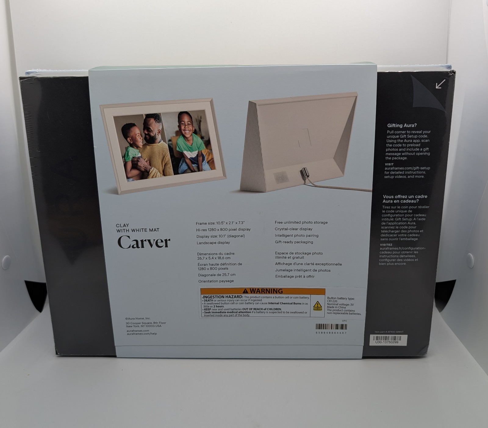 Aura Carver Clay w/ White Mat Picture Frame 10.5″ x 2.1″ x 7.3″ NEW SEALED