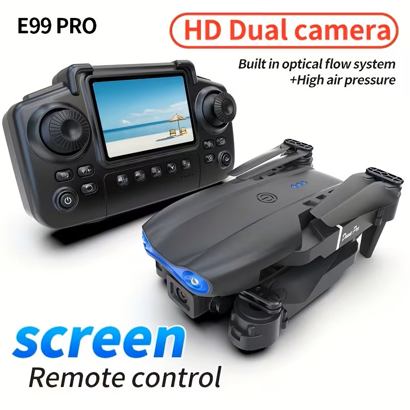 Drone 2026 4K HD Dual Camera WiFi FPV RC Foldable Quadcopter + 3 Batteries
