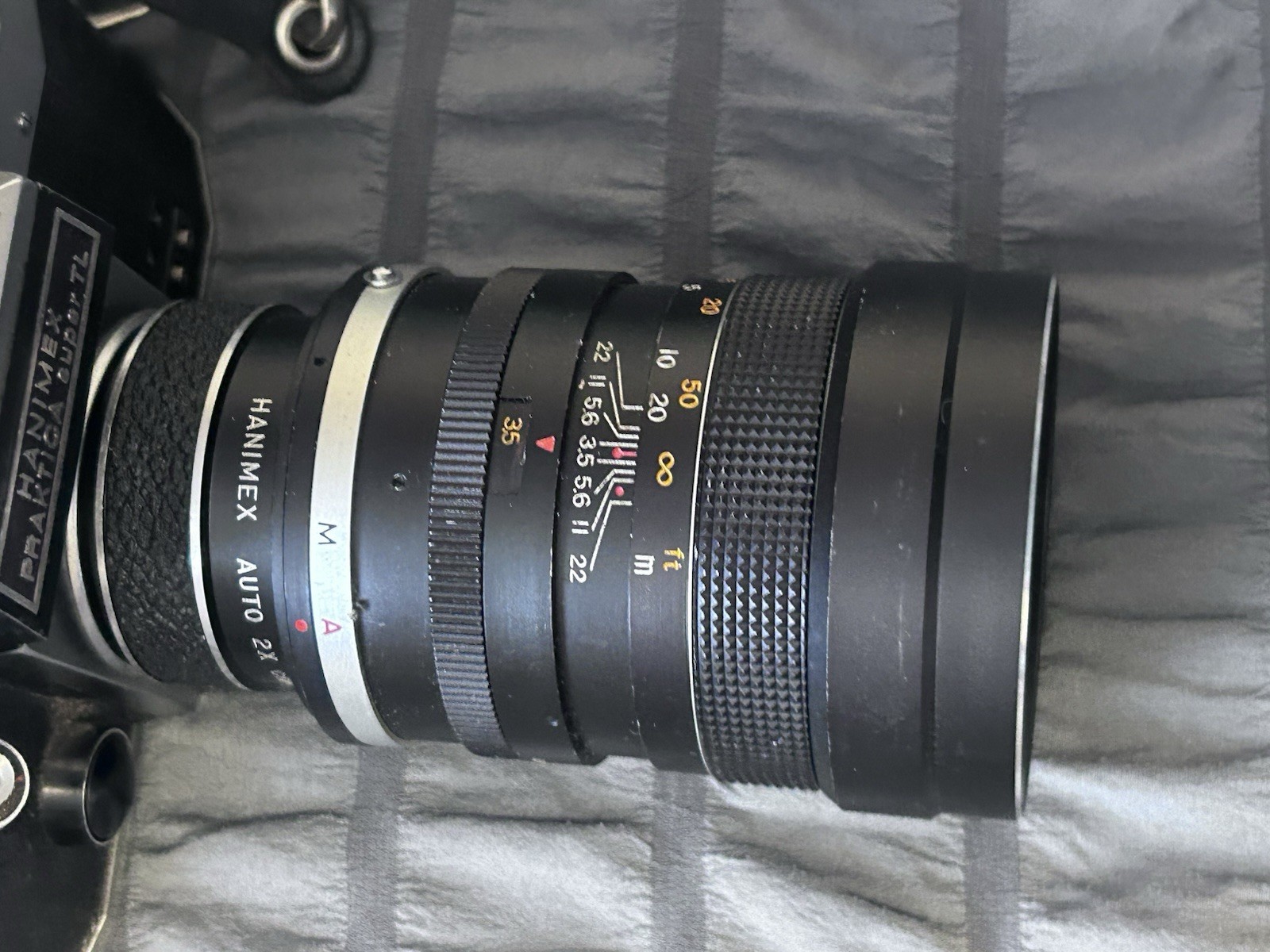 Hanimex Praktica Super TL SLR 35mm Camera with Hanimar Auto S 135mm 1:3.5 Lens