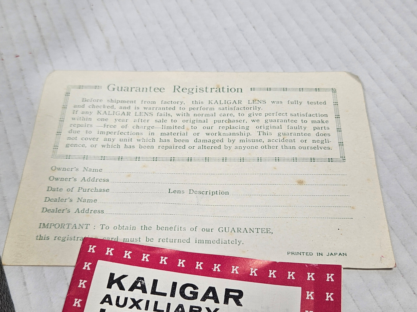 Kaligar Auxiliary Lens Set for Polaroid 100 Camera with Manual & Case